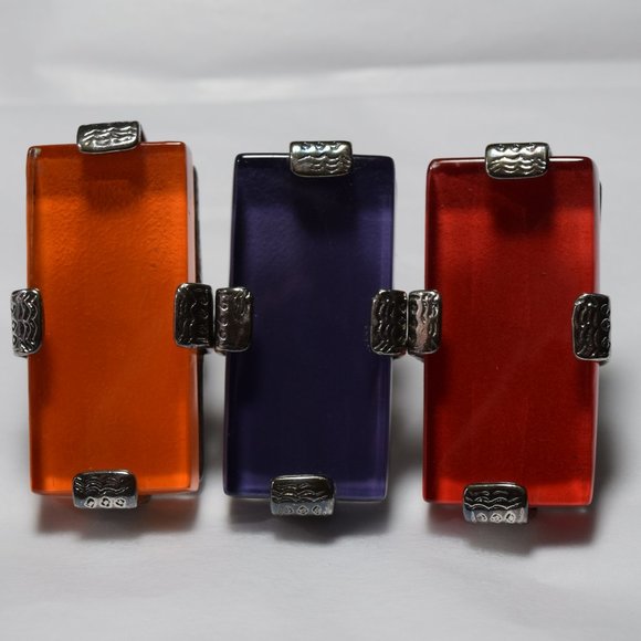 Huge Large Red METAL POINTUS Statement Ring Rare Size 7 - Picture 2 of 13